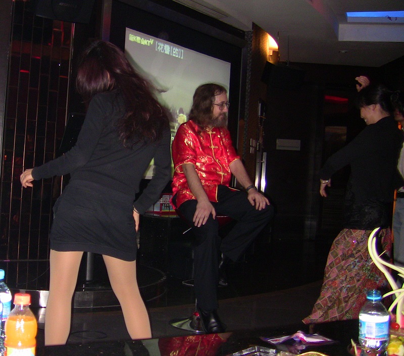 Two of my lovely friends torment me with their dancing at my wedding.