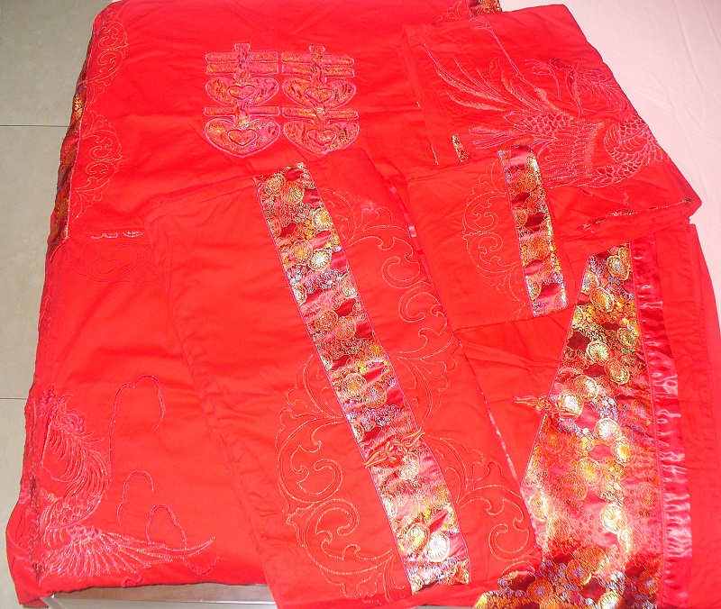 Our wedding shopping list included Chinese Wedding Bedding