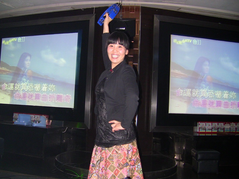 Dancing the night away at my wedding karaoke party.