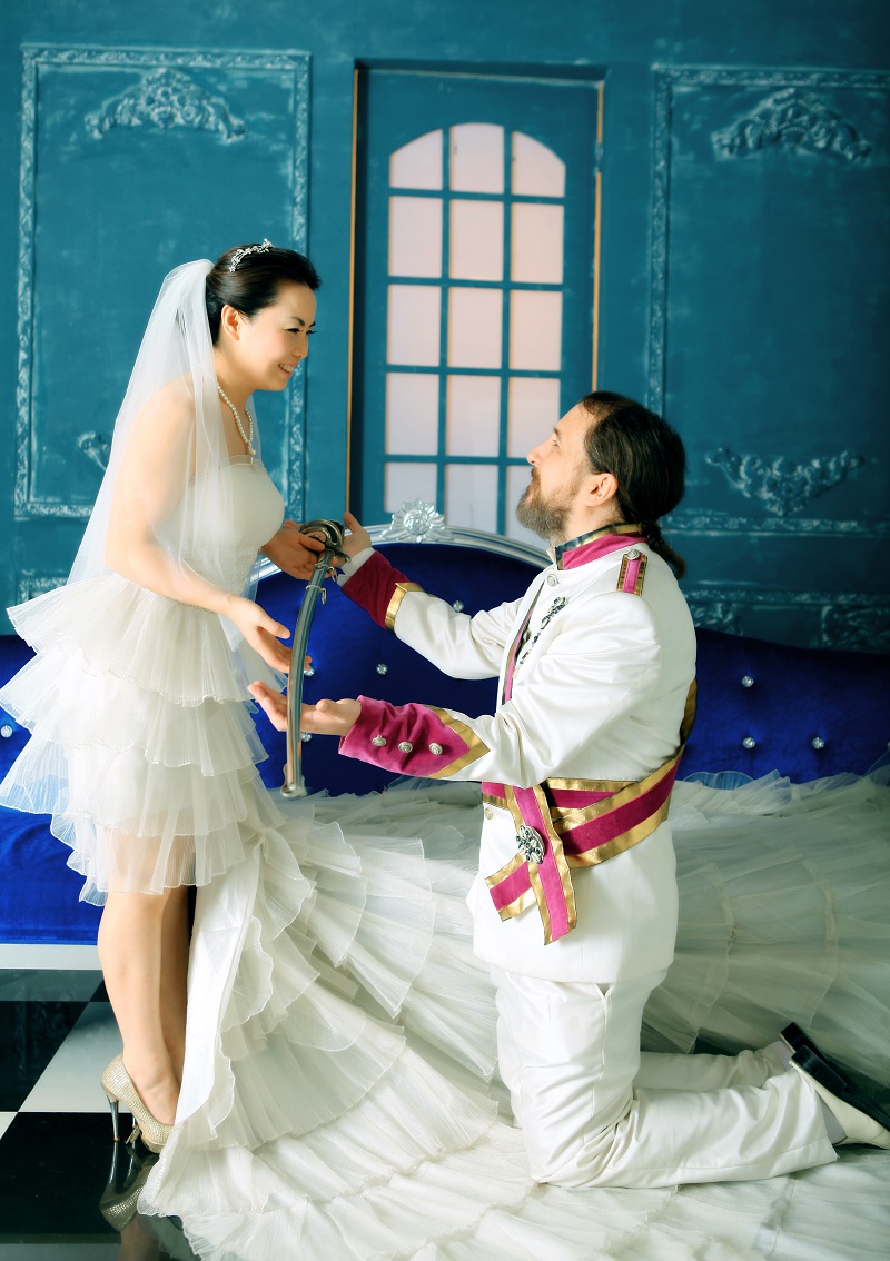 Presenting one of my family swords to my fiancee.