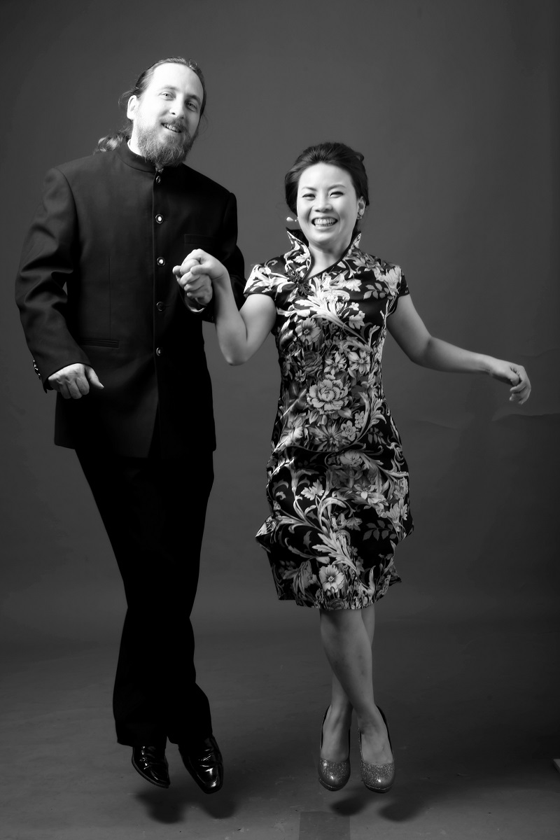 Levitation at our wedding photo shoot.