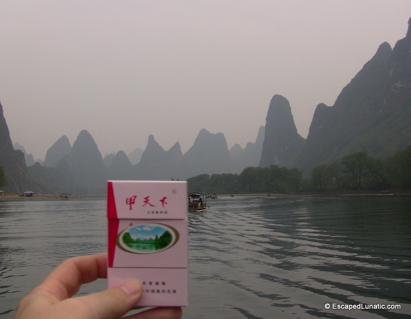 Li River Cigarette Logo Mountains.