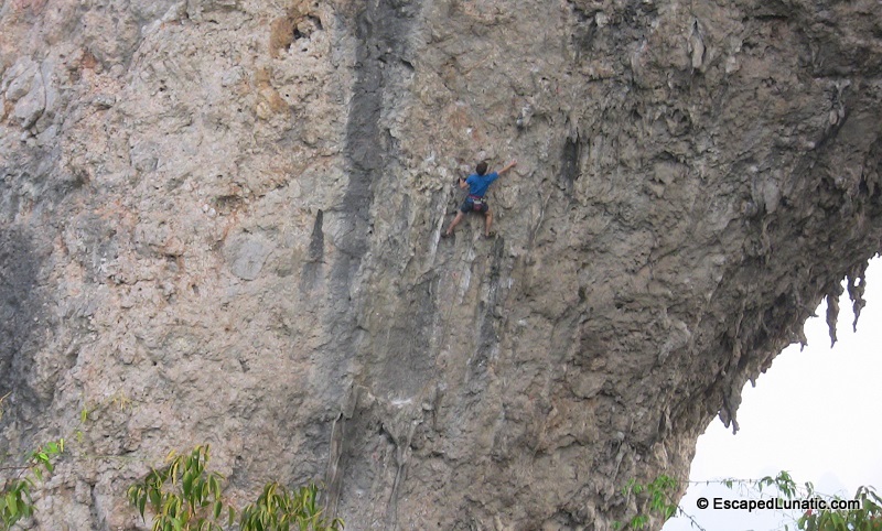 Some people are crazy enough to climb underneath the arch of Moon Hill.