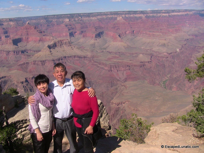 My lovely wife with her parents on the south rim of the Grand Canyon
