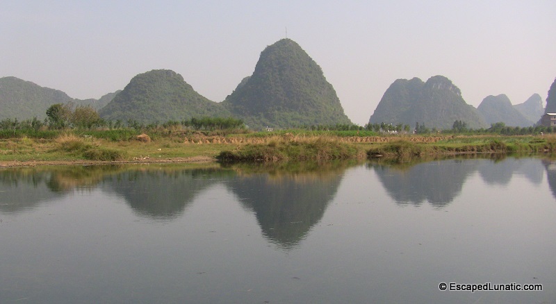 Hills along the Dragon River near Yangshuo - from My Big Fat Guangxi Honeymoon.