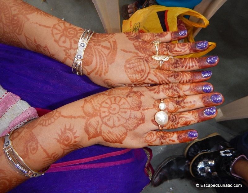 Indian wedding henna tattoos - back of hands