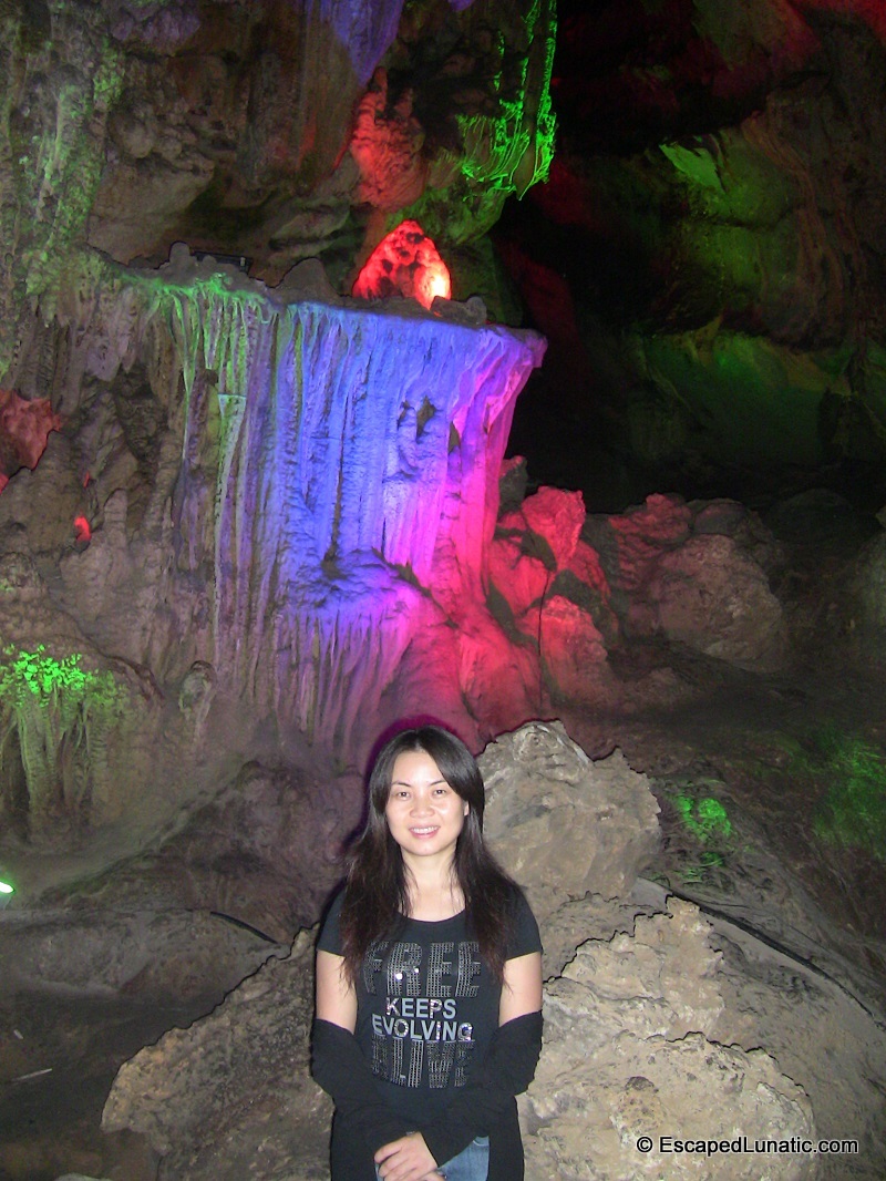 My wife in Assembling Dragon Cave - My Big Fat Guangxi Honeymoon.