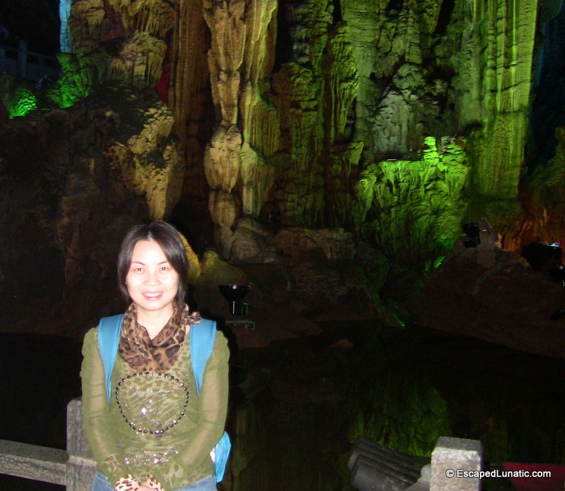 My lovely wife in Silver Cave during My Big Fat Guanxi Honeymoon.