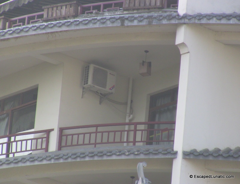 Our new honeymoon hotel room had a nice balcony.