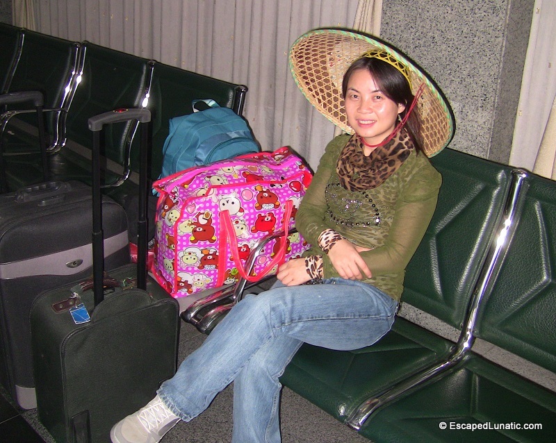 Soft sleeper waiting area in the Guilin train station.