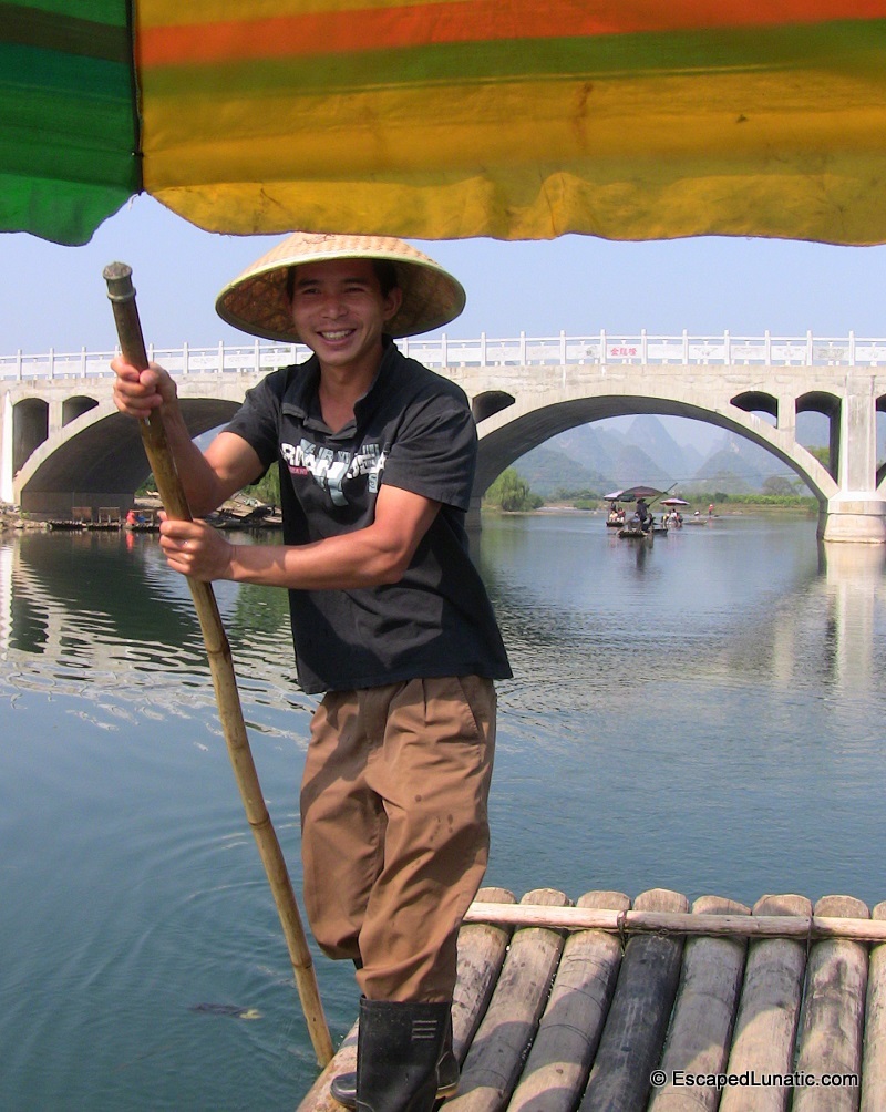 Propulsion for our raft trip - My Big Fat Guangxi Honeymoon.