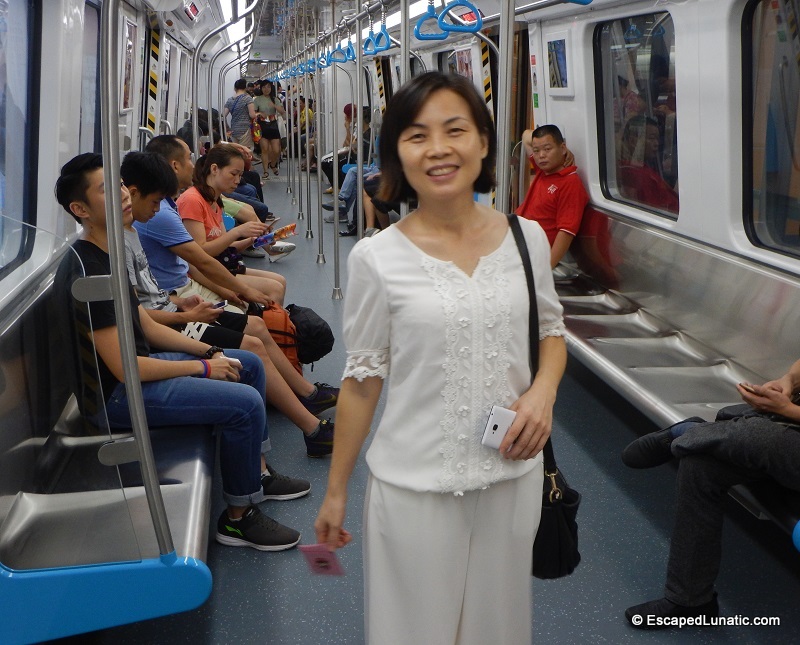 My Lovely Wife On Dongguan's Shiny New Subway