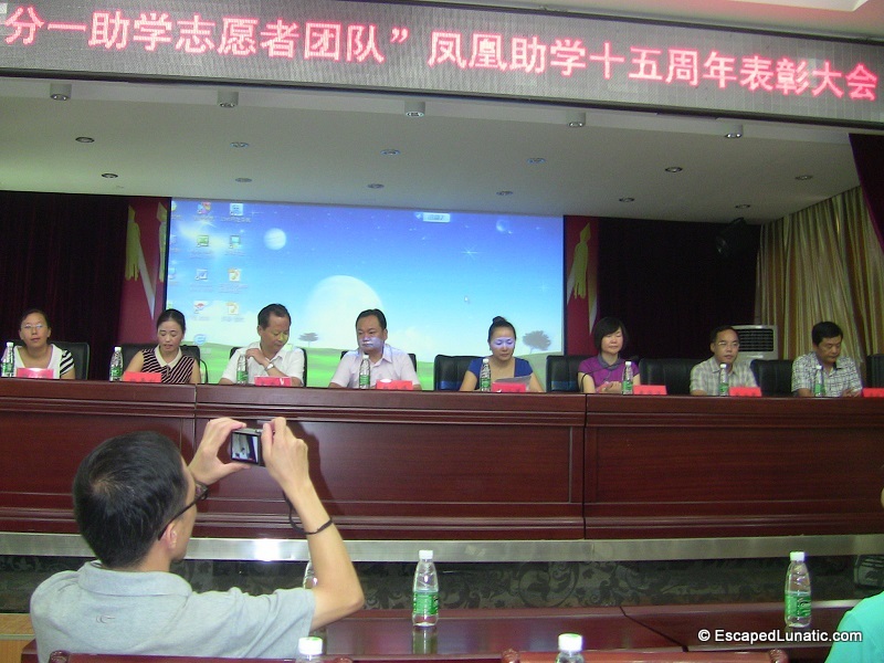 Assorted officials making speeches