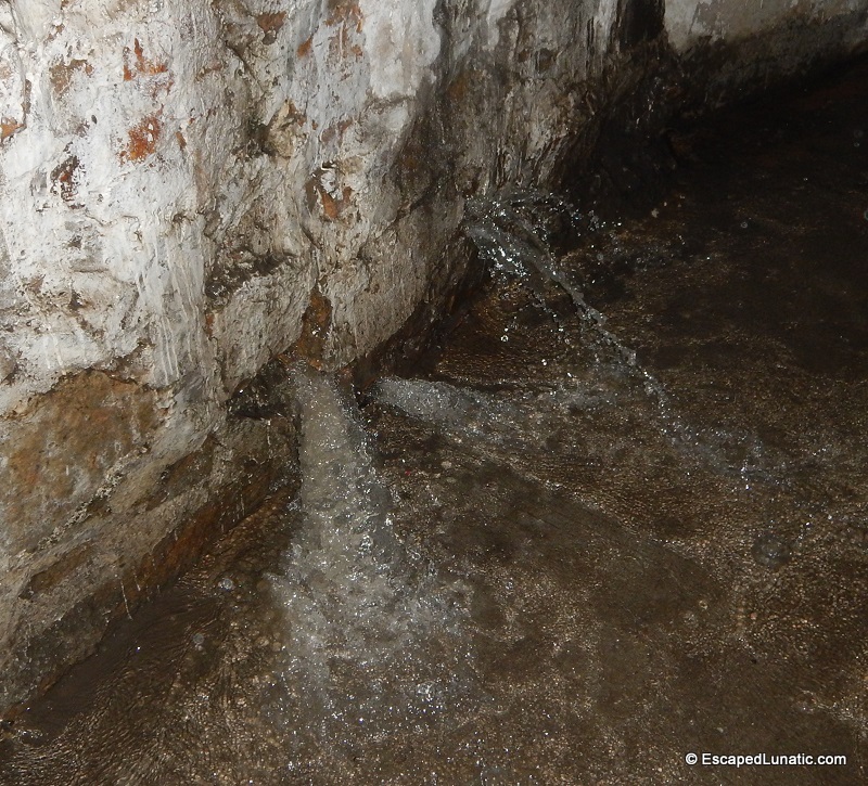 Water gushing through the wall of the 1st tunnel? I'm sure it's perfectly normal.