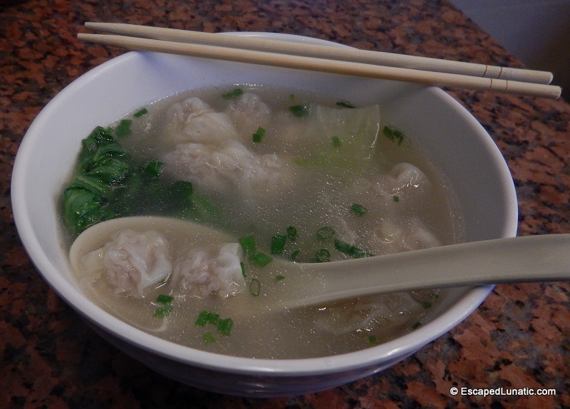 Wonton Soup - the perfect food when waiting for the bank clerks to come back from lunch.