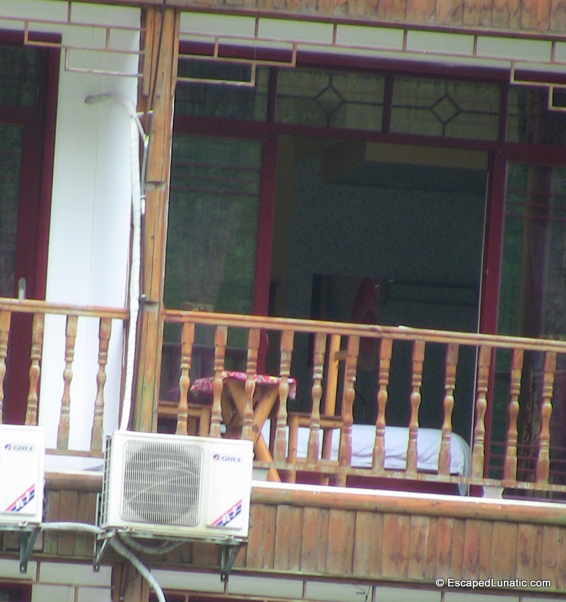 Balcony plans: photo of a balcony in our new hotel taken from across the river