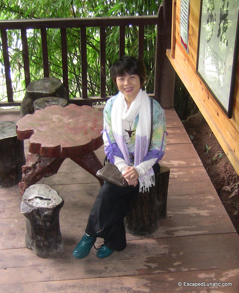My lovely wife in Shen Congwen Park in FengHuang