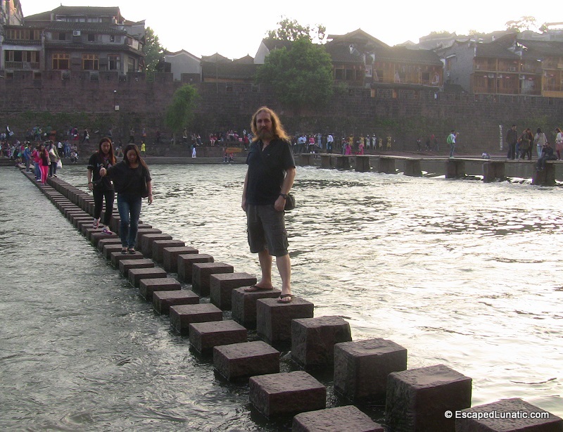 A Lunatic on a hopping bridge
