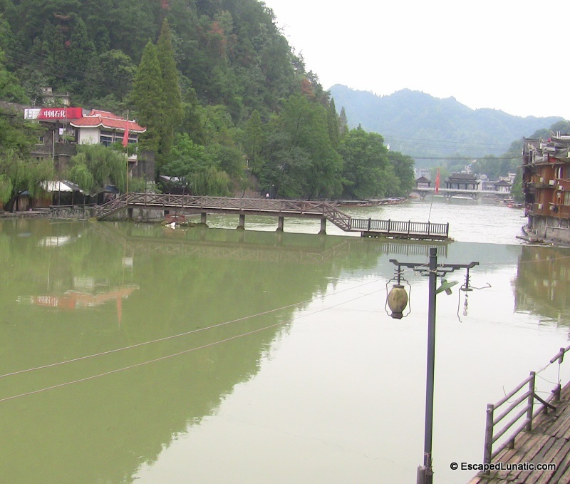 Spillway bridge viewed from new hotel in FengHuang